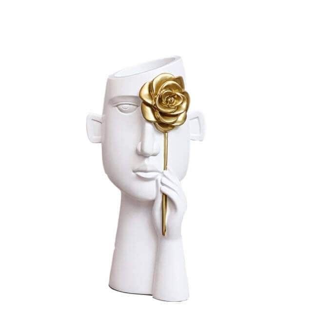 Abstract Covered Face Vase