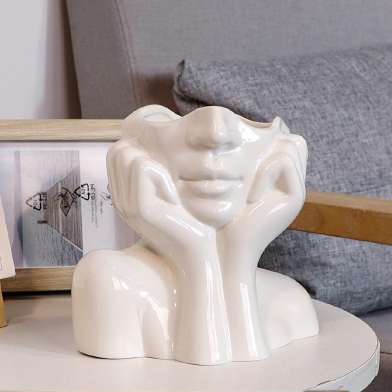 Abstract Lady Face Flower Vase