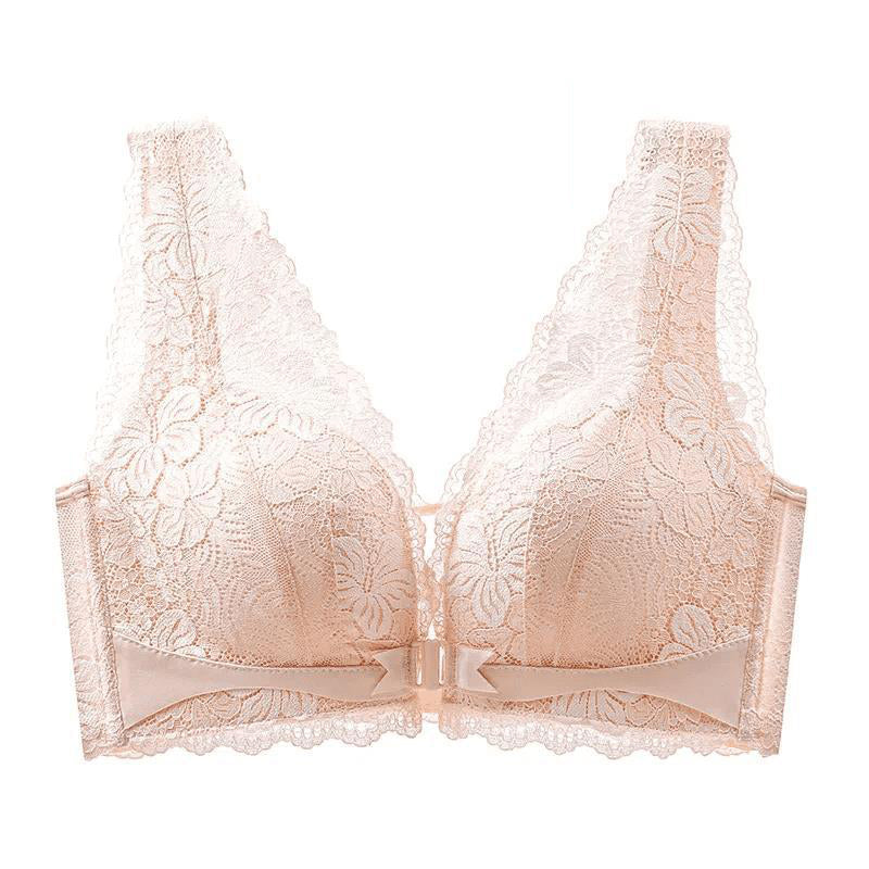 💜Lace Open Button Closure Anti-Sagging Breathable Bra
