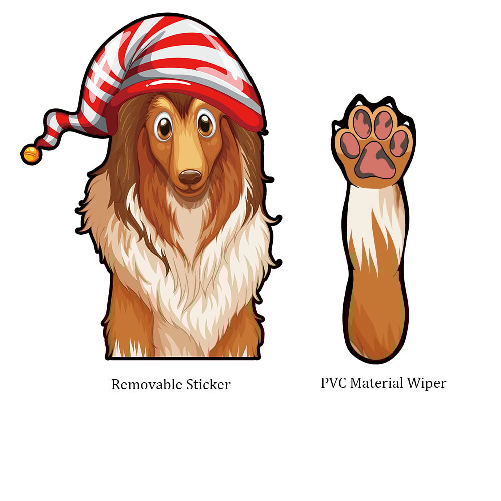 Dogs Waving Car Sticker Wiper