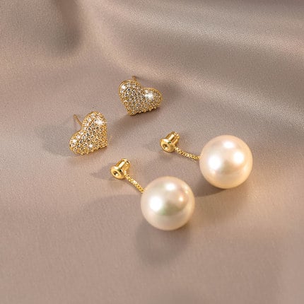 🔥 Two styles of wearing love diamond earrings