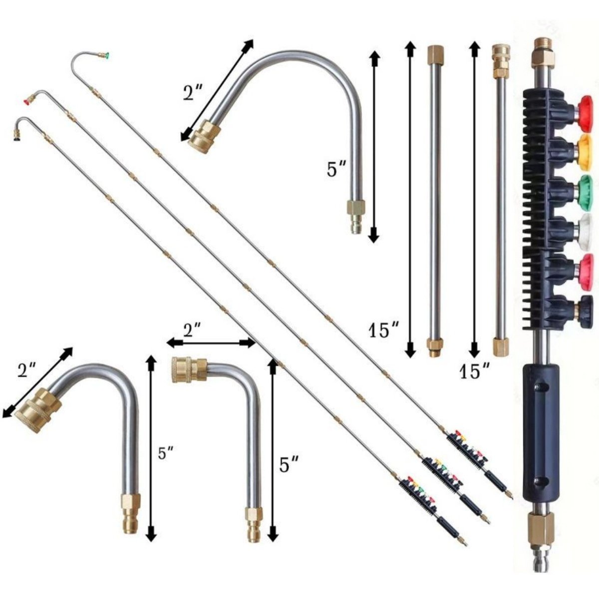 4000 PSI Telescoping High Pressure Washer Wand Set for Gutter & Roof Drainage & Walls Cleaning