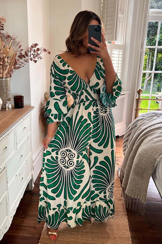 Vintage Floral Ruffle Sleeve Jumpsuit✨