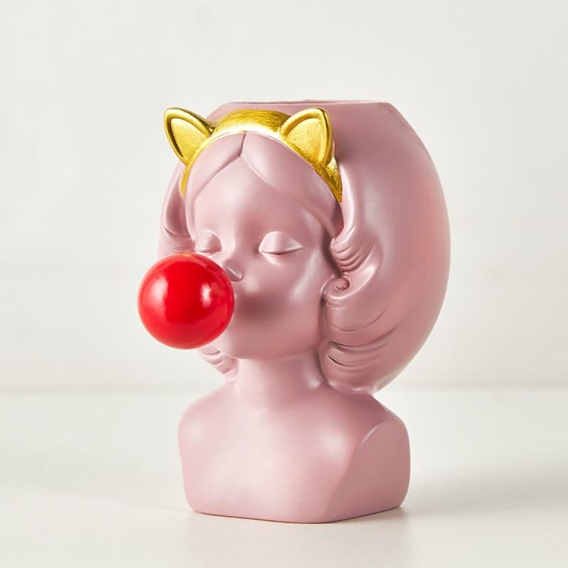 Cute Bubblegum Girl Vase