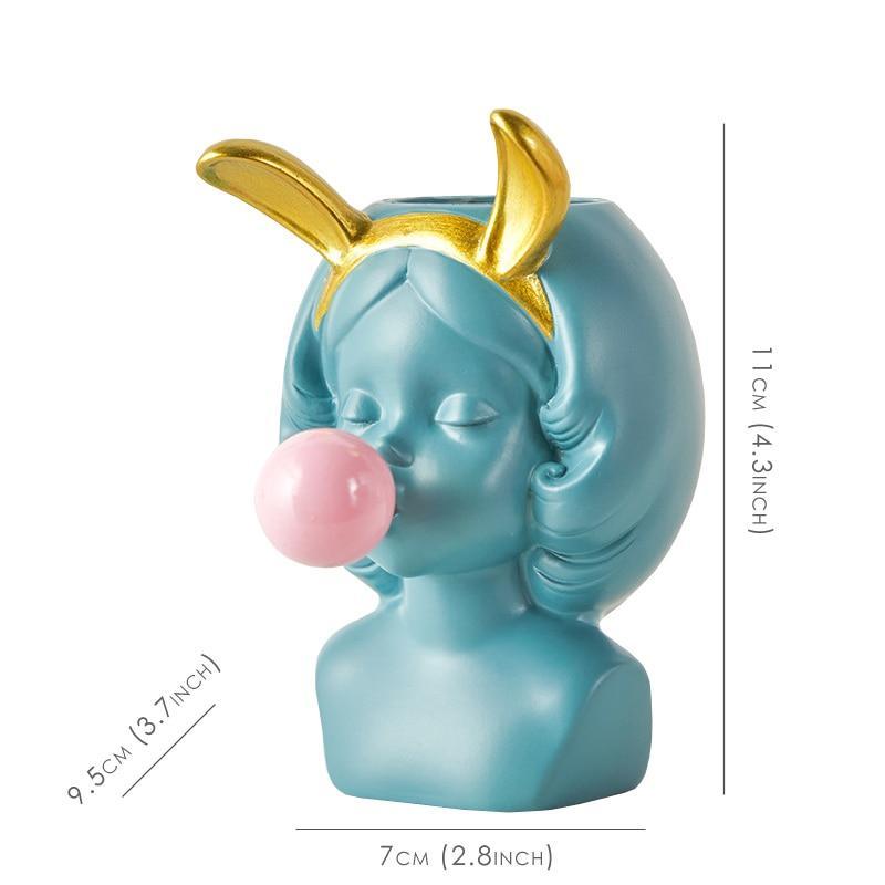 Cute Bubblegum Girl Vase