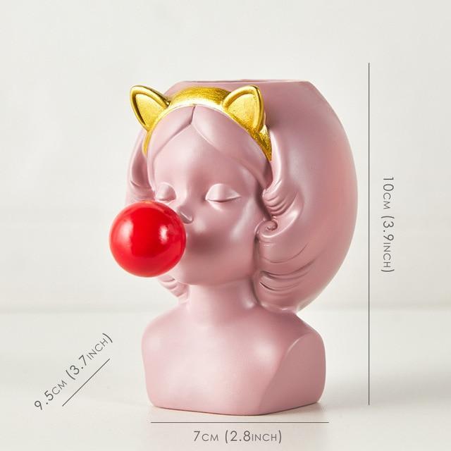Cute Bubblegum Girl Vase