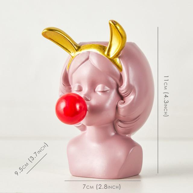 Cute Bubblegum Girl Vase