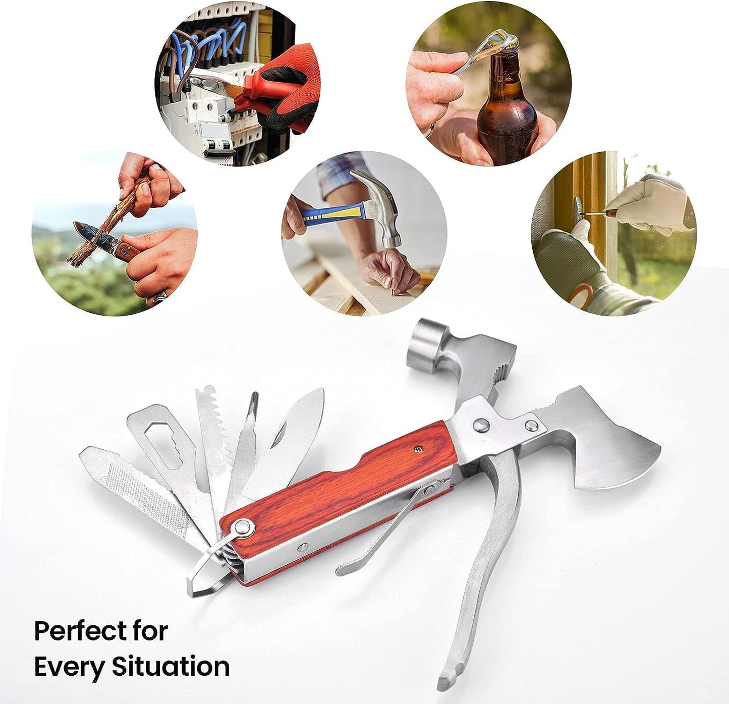 16in-1 Portable Multi-Functional Claw Hammer Tool For Vehicle Household Hiking