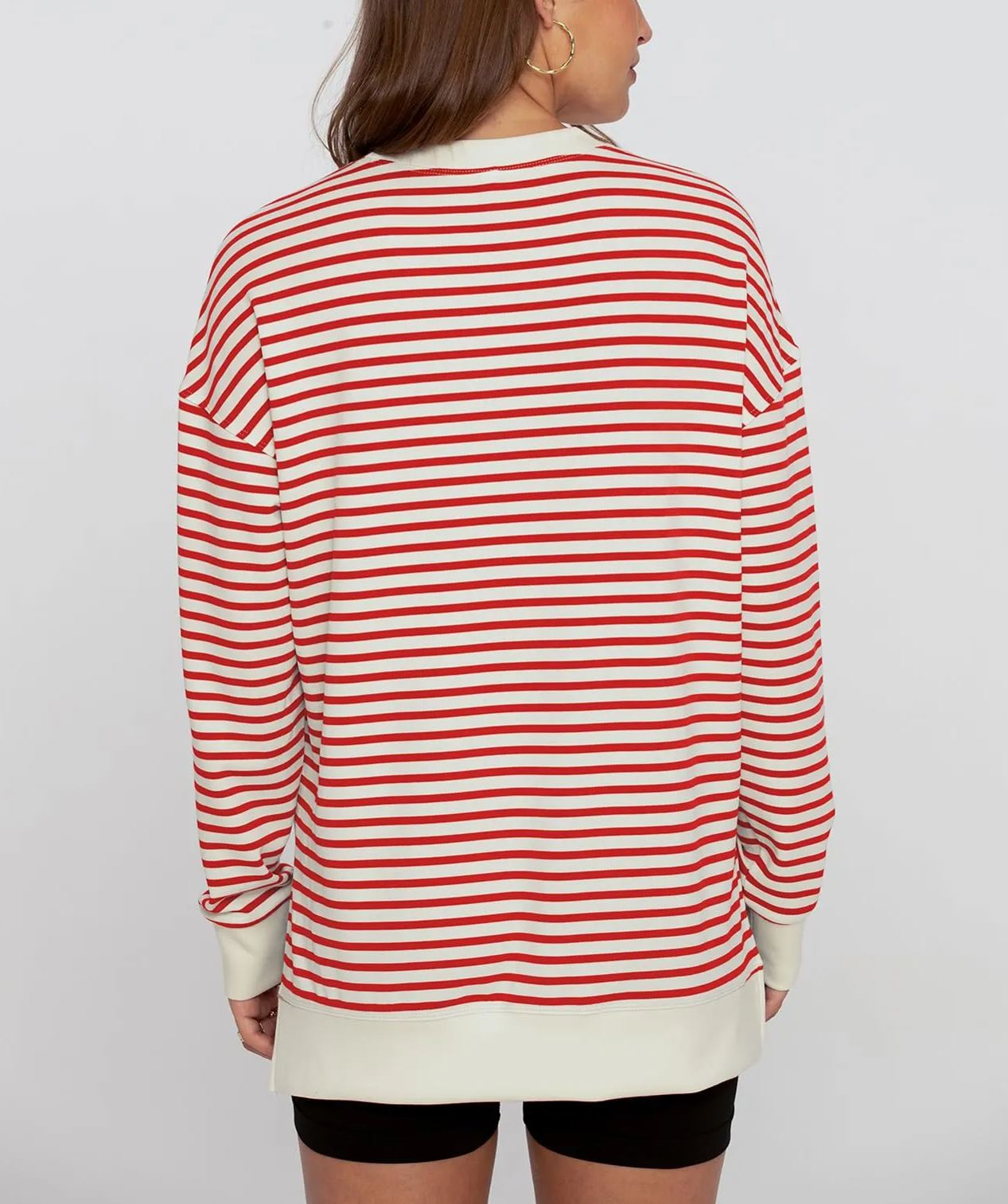 Women Long Sleeve Crew Neck Sweatshirt Casual Loose Shirt Top