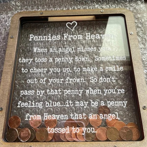 Pennies from Heaven Bank Wood Piggy Bank