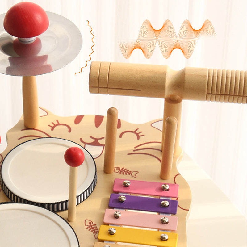 Wooden Multi-function Drum Set