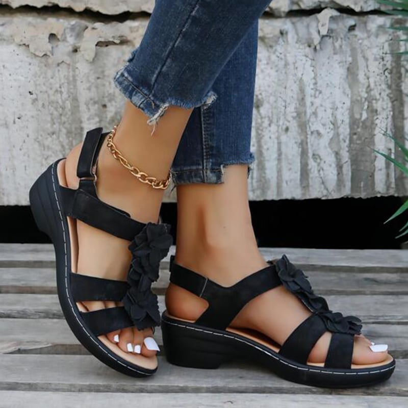 Summer Flower Platform Sandals