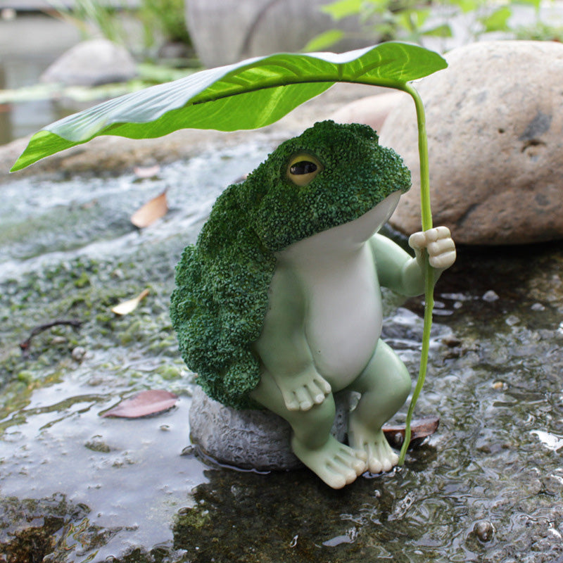 Simulated Broccoli Frog Ornament