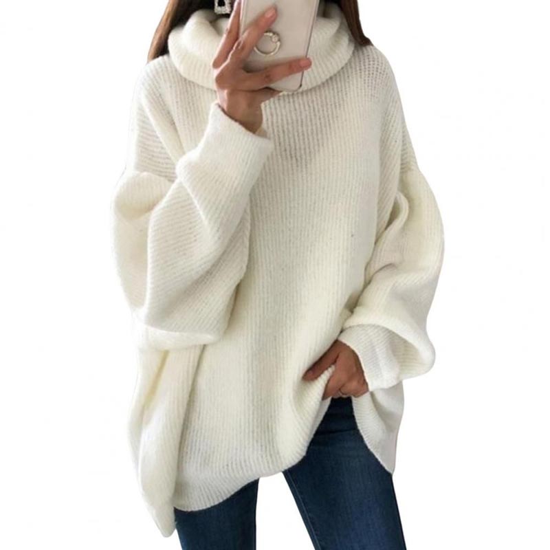 🔥Women’s Oversized Turtleneck Solid Color Knit Sweater