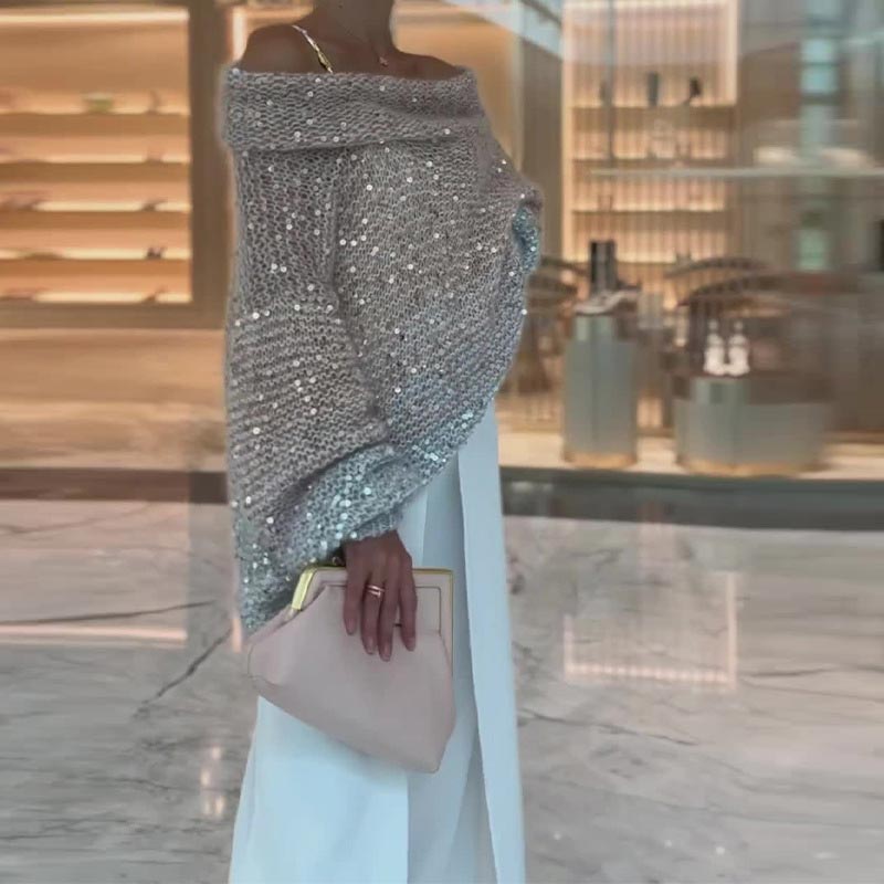 🔥Women's Off-Shoulder Cozy Loose Sweater