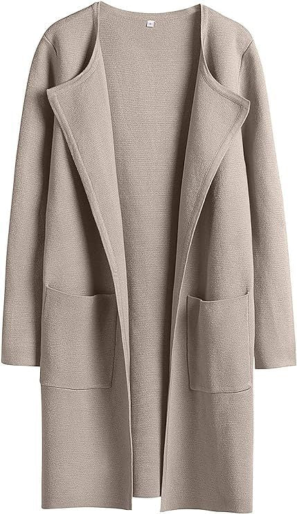 Solid Color Coat Lapel Top Coat with Pockets