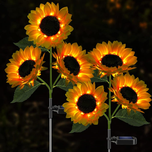 2 Pcs Solar Sunflower Lights