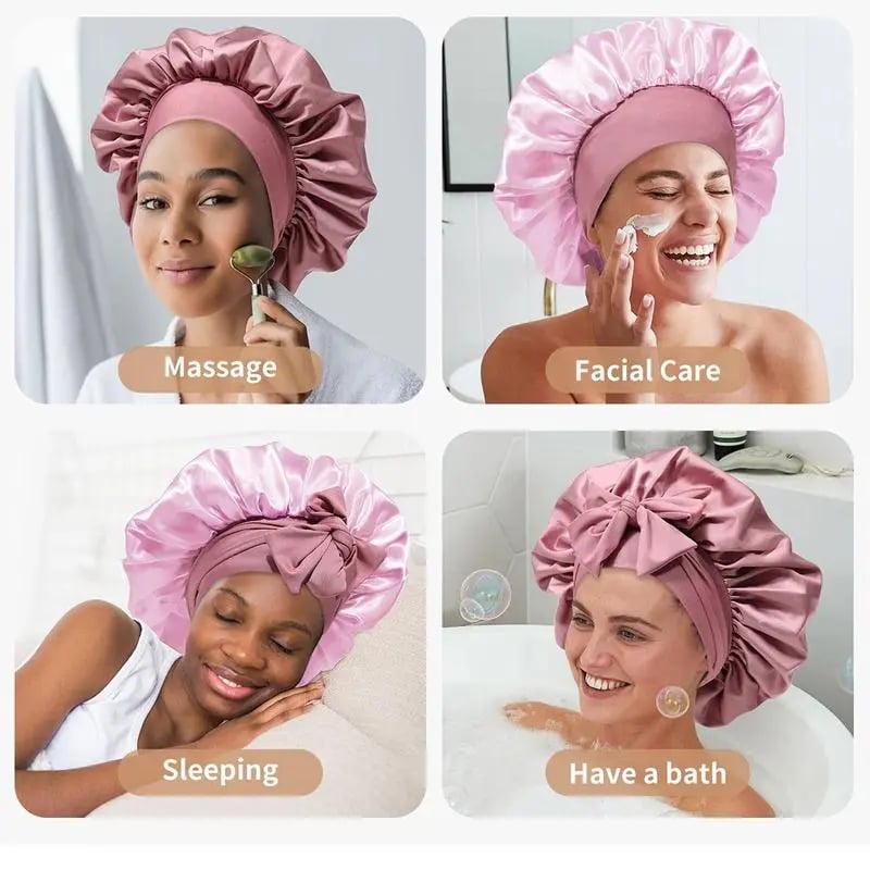 Layered Satin Night Caps Hair Care Bonnet