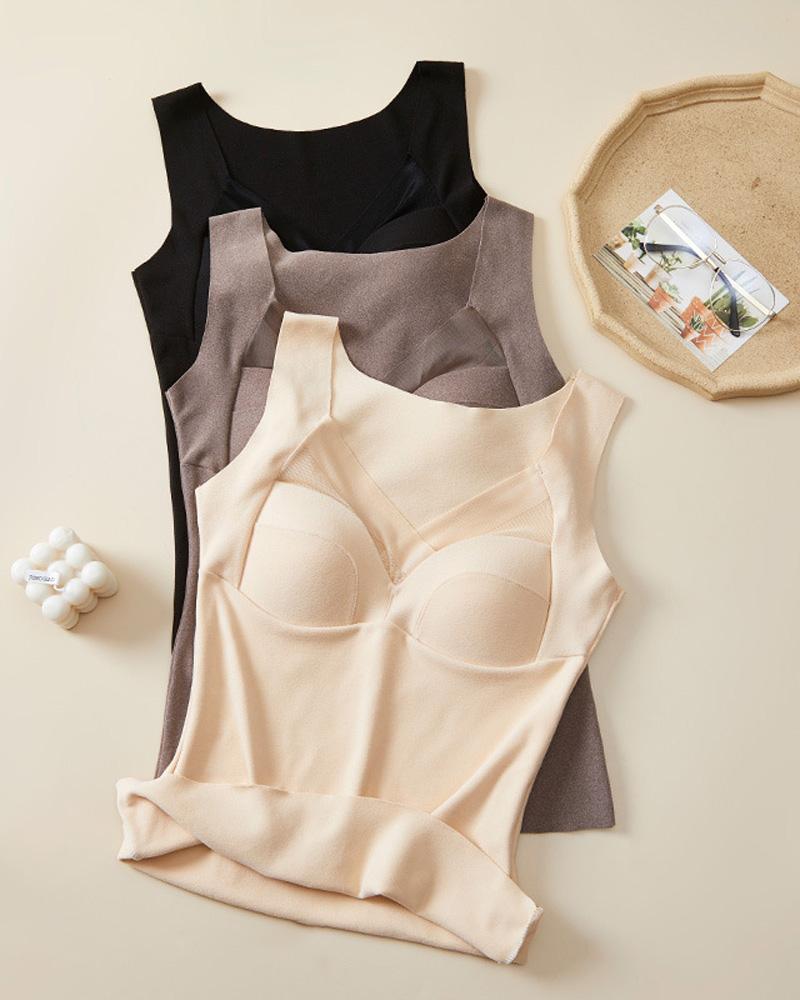 💓Thermal underwear with built in chest pad