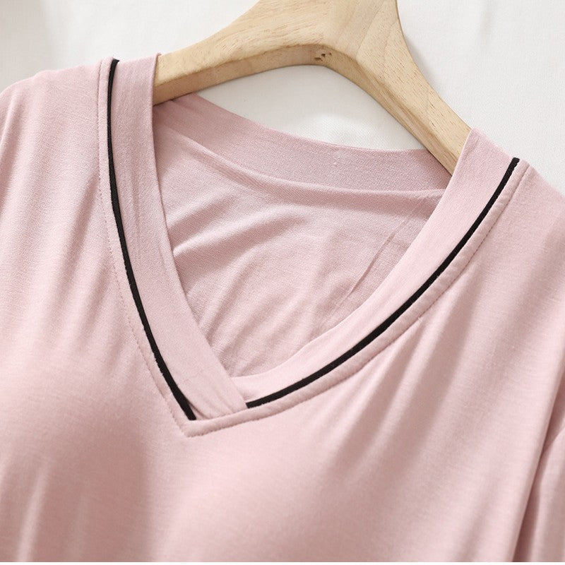 🎁Padded 2 Pieces Long Sleeve Cozy Modal Loungewear with Pants for Women