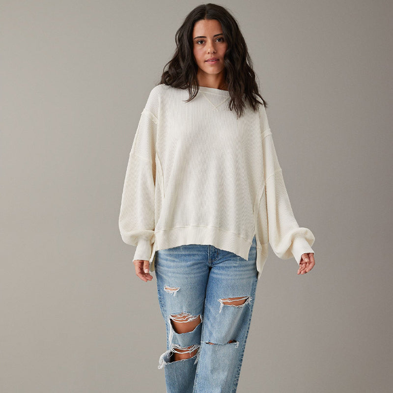 💗Gift Choice - Oversized Big Hug Waffle Sweatshirt💗