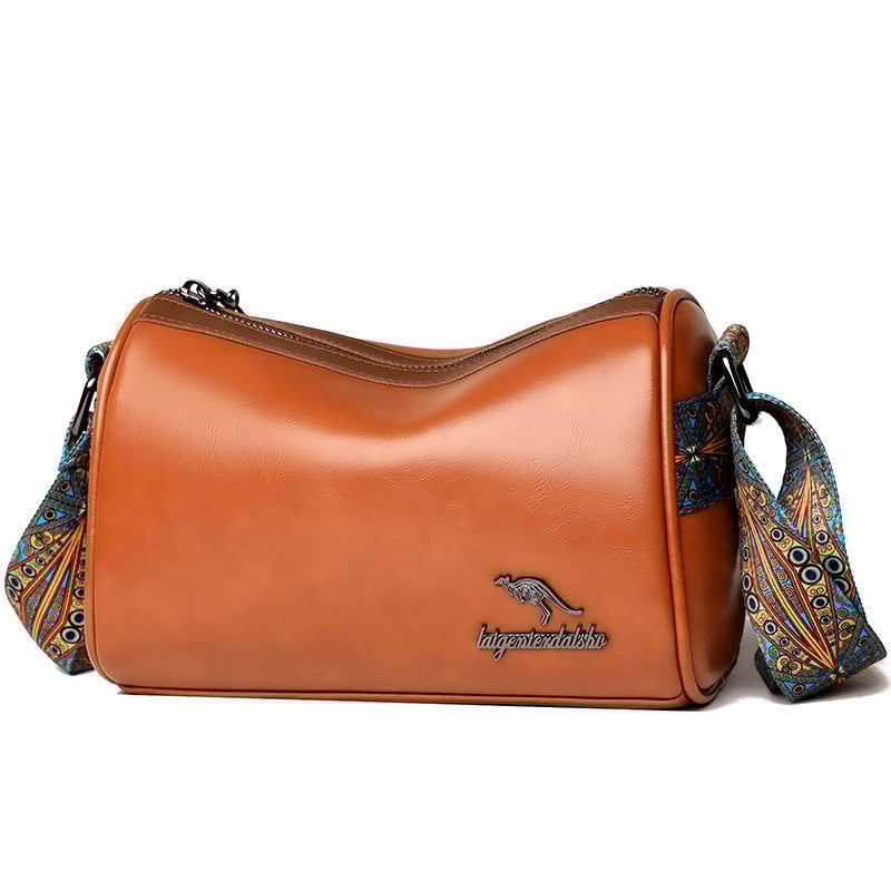 Versatile shoulder bag with wide shoulder strap for women