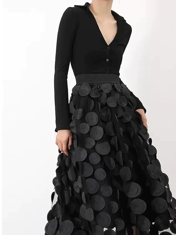 Heavy Industry Retro Big Swing Skirt Polka Dot Gauze Skirt
