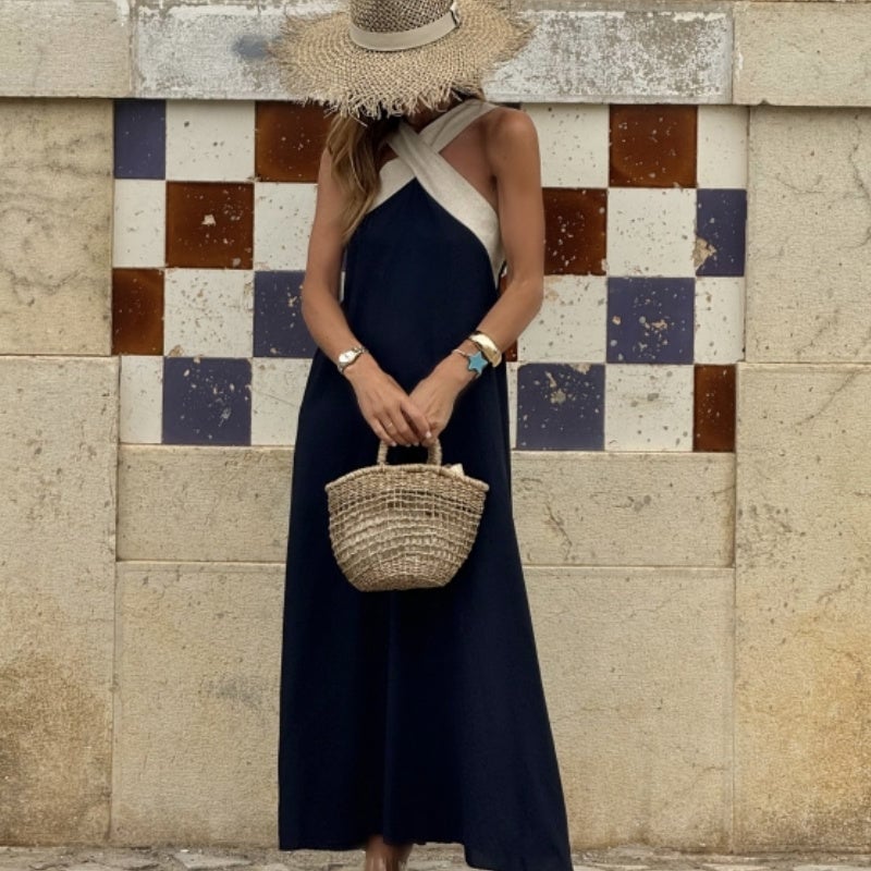 🌸 Women's Halter Neck Sleeveless Maxi Dress