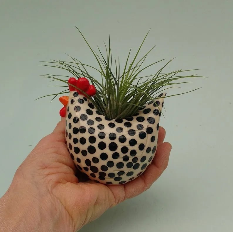 Chicken flowerpot ornament
