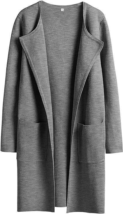 Solid Color Coat Lapel Top Coat with Pockets