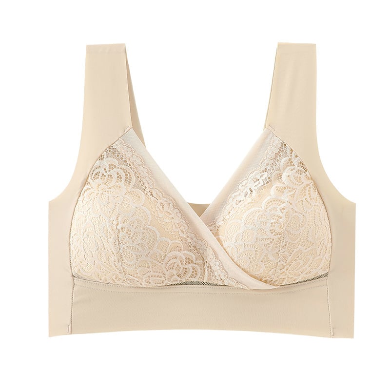 😍-Plus Size Comfort Extra Elastic Wireless Support Lace Bra