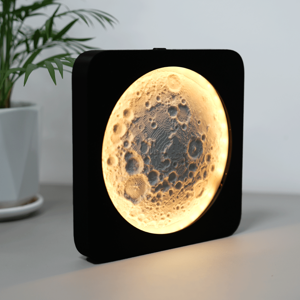🌕 3D Printed Moon Lamp with Smart Touch and Stepless Dimming Night Light