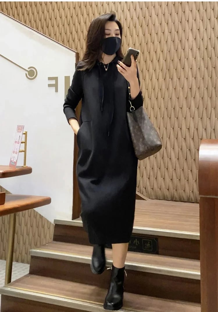 Hoodie loose slimming dress