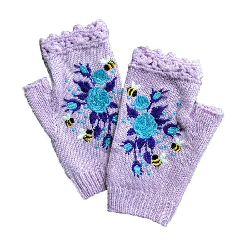 🌸Hand Embroidered Gloves
