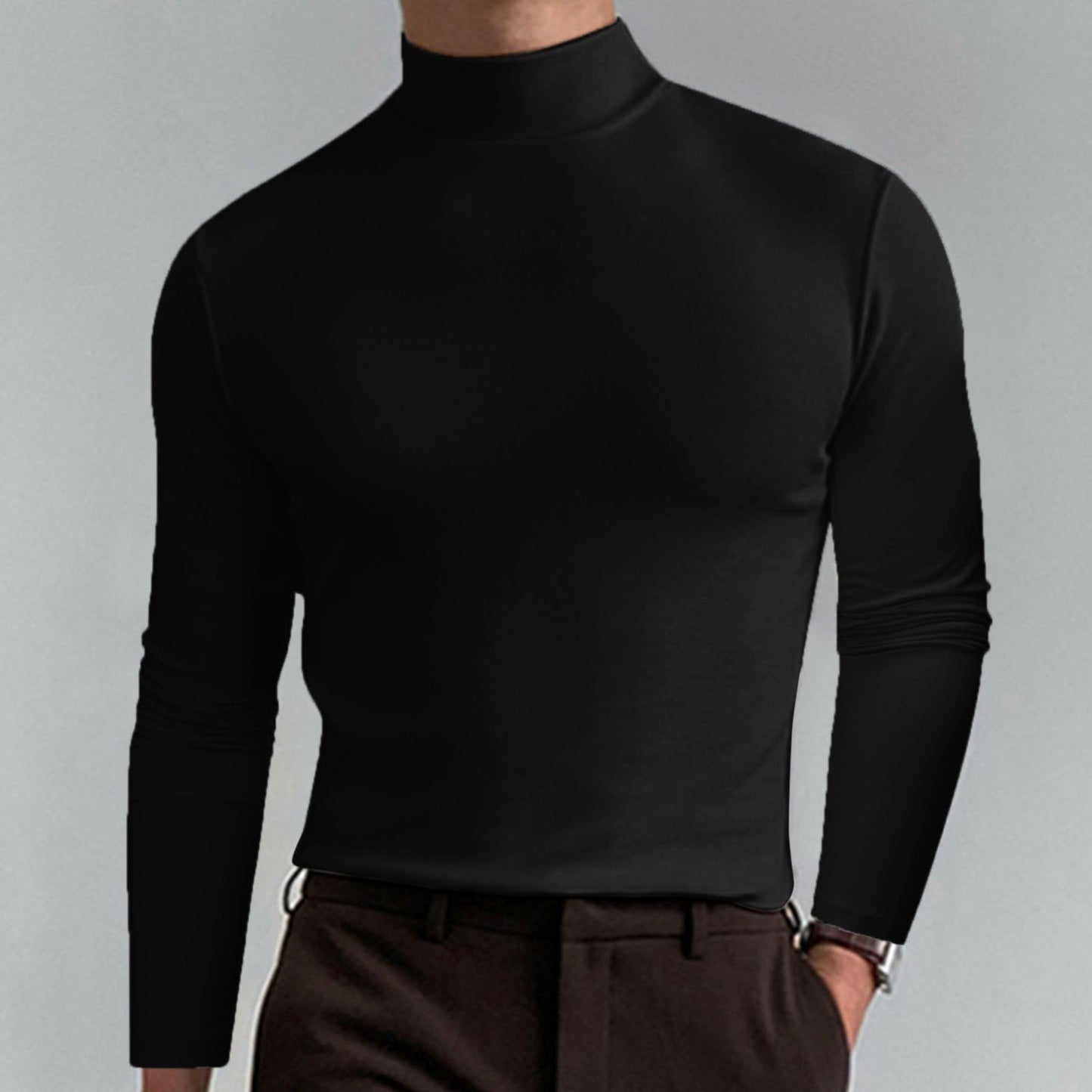 💝Mens High Neck Slim Fit Long Sleeve T-shirt