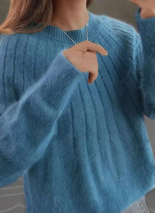 🔥Cashmere Solid Color Fluffy Knitting Sweater