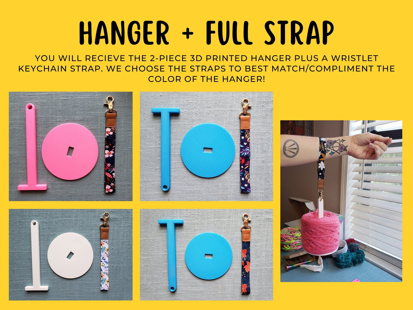 💐Portable Wrist Yarn Holder, Travel Wrist Hanging Yarn Dispenser, Gift for Crocheter