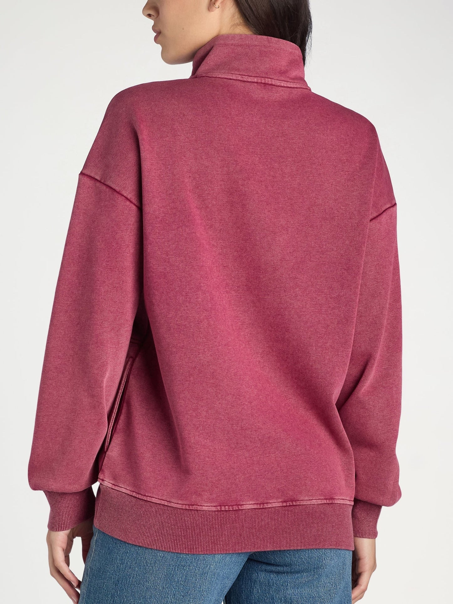 Women's Mock Neck Henley Pullover Sweatshirt