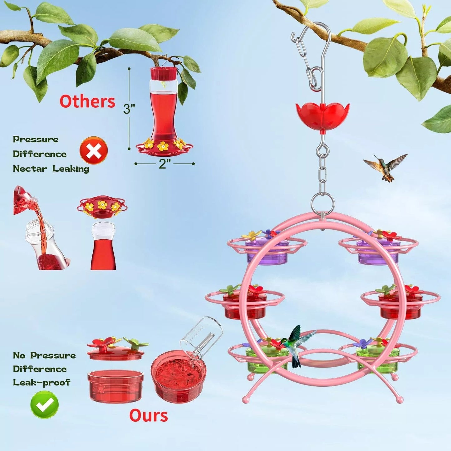 💖Pinwheel-Shaped Outdoor Hummingbird Feeder
