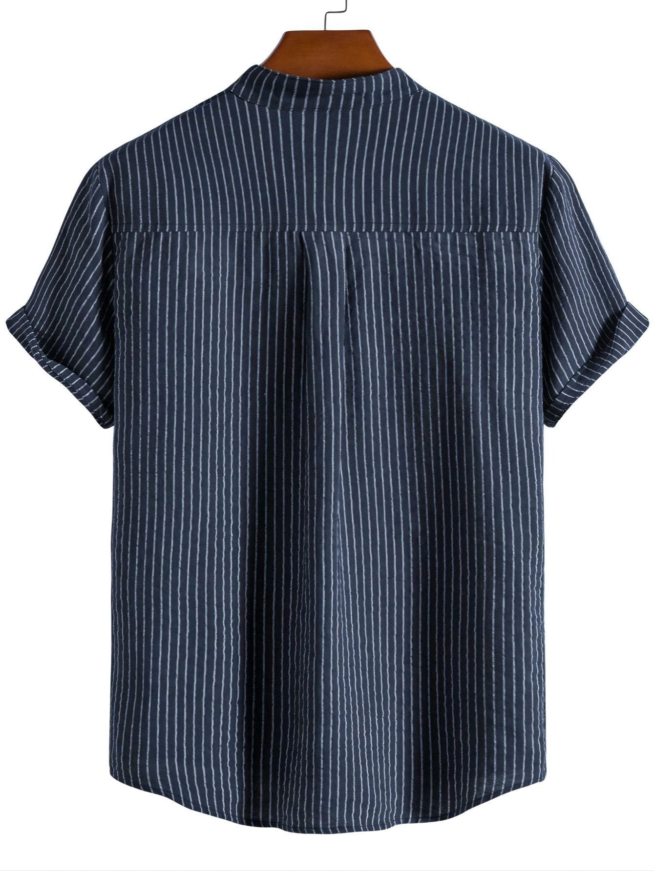 🔥 Men's New Striped Linen Short Sleeve Shirt