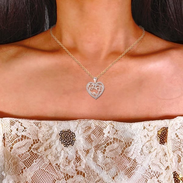 💎''Keep Me In Your Heart - Silver Interlocking Heart Necklace''💕