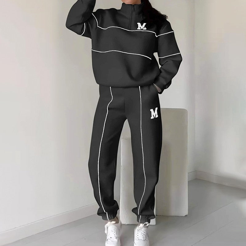 🔥Women's Casual Letter M Long Sleeve Two Piece Set