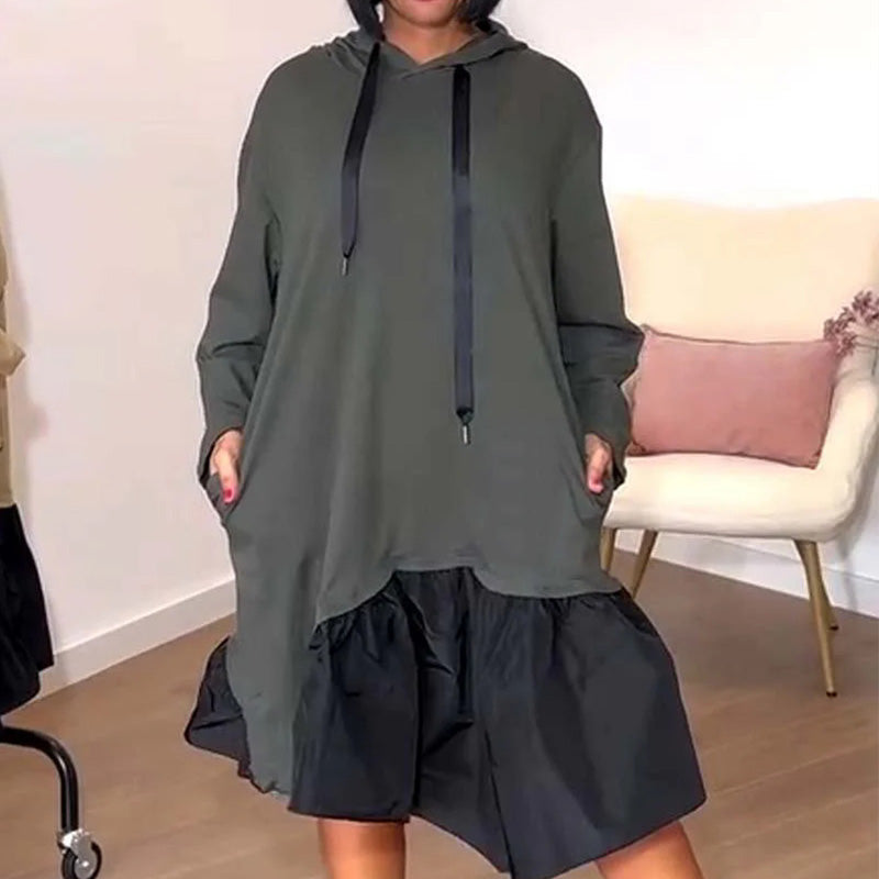 Womenâs Trendy Casual Loose Fit Hooded Dress