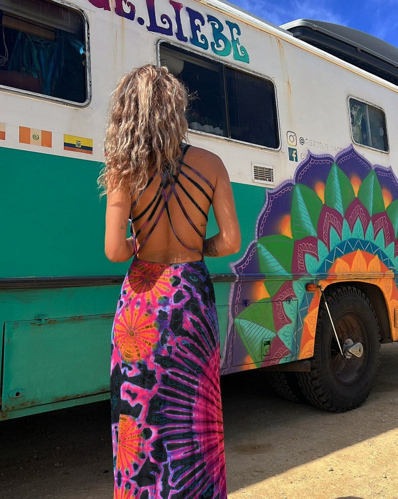 🔥Summer Music Festival Strap Open Back Dress