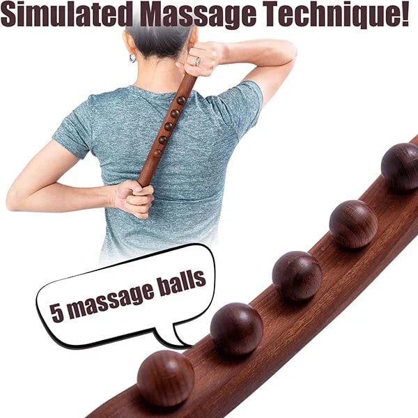 Wooden massage stick for lymphatic drainage
