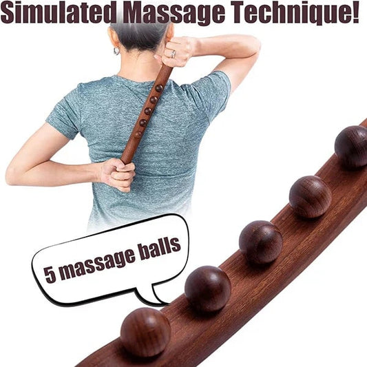 Wooden massage stick for lymphatic drainage