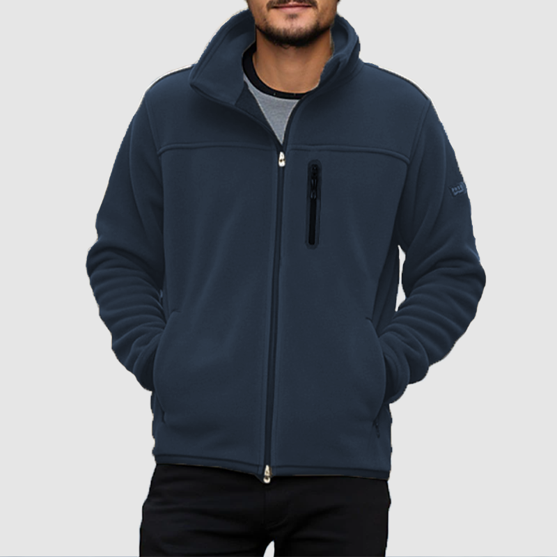 Men's outdoor casual standing collar fletop multi-pocket jacket