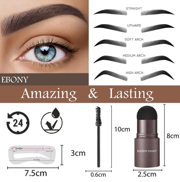 Brow Stamp Set + 10 Templates & 2 Brow Brushes