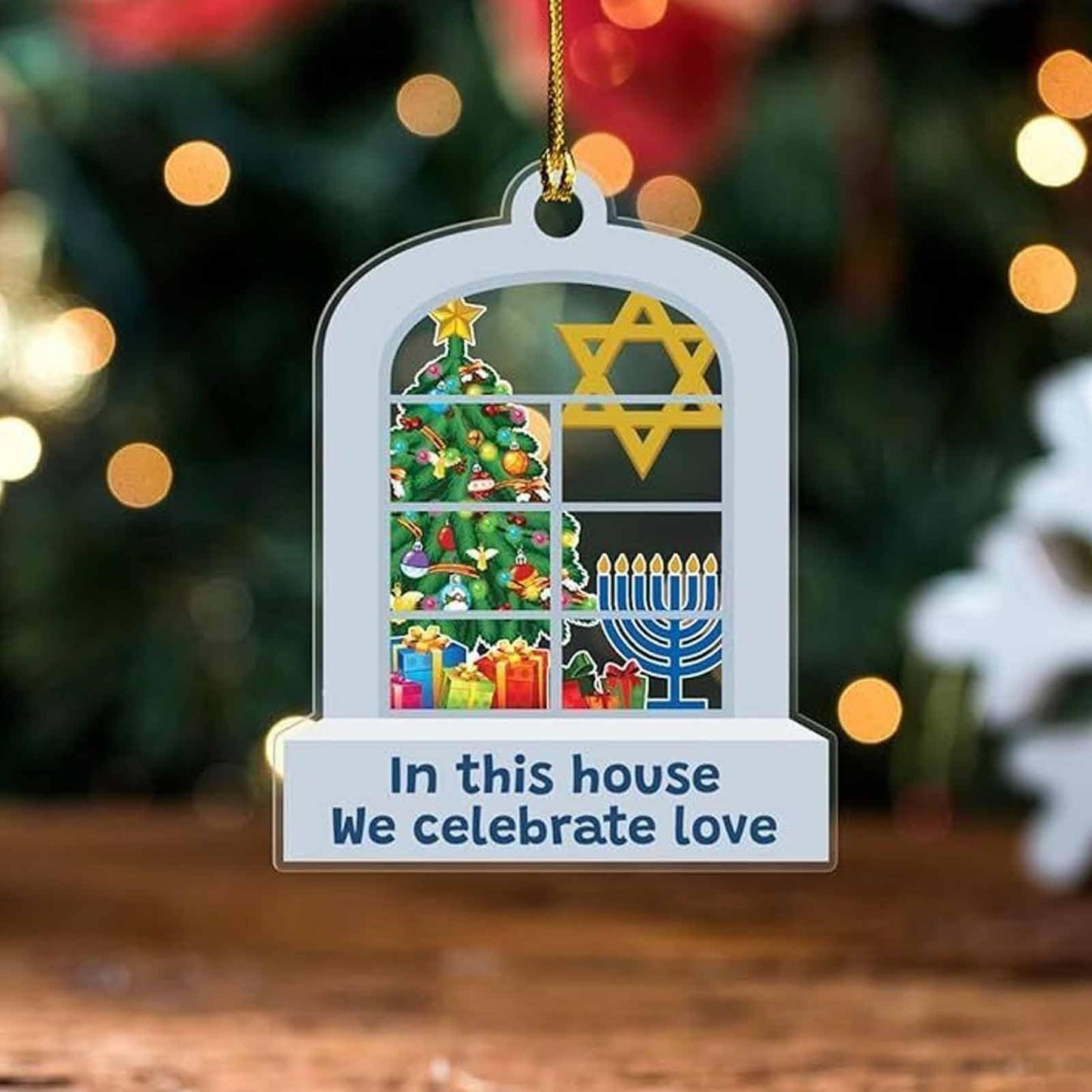 Christmas Hanukkah Acrylic Ornament