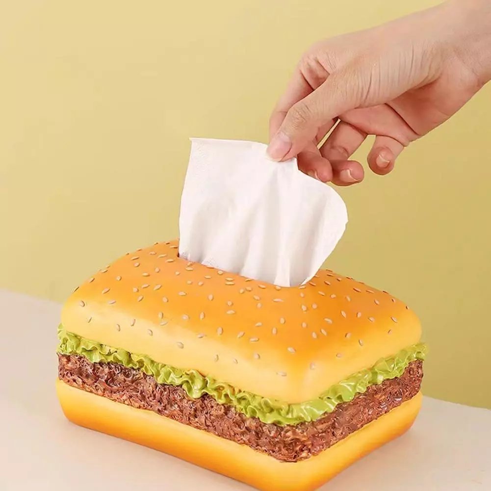 🔥Funny Hamburger Tissue Box